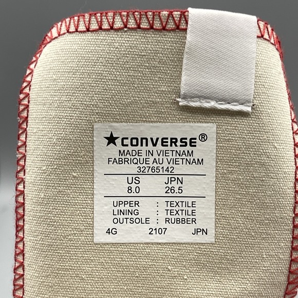 Converse Nextar Men's 8 Sneakers Red Low Top Ox Japan Exclusive NWT - Picture 6 of 16